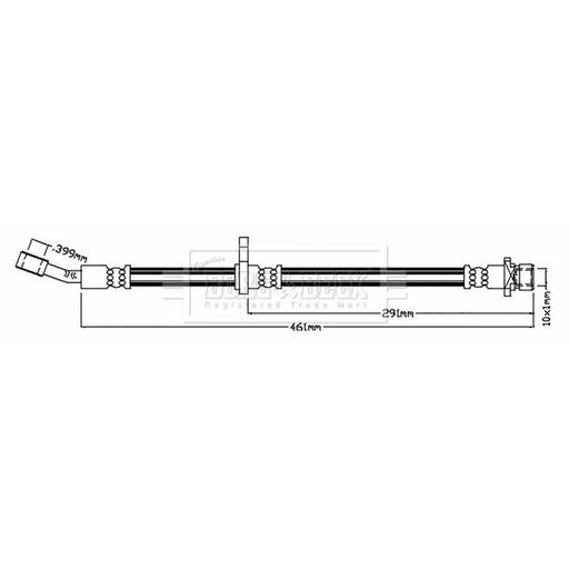 Borg & Beck Brake Hydraulic Hose Line Rear Right BBH8792