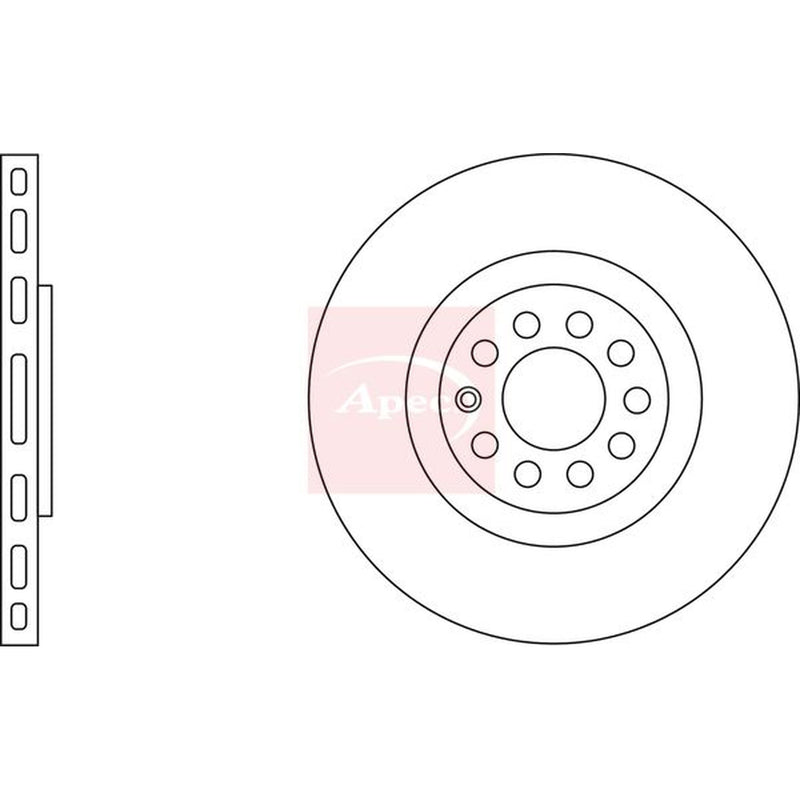 Apec 2 x Vented Front Brake Discs DSK2031