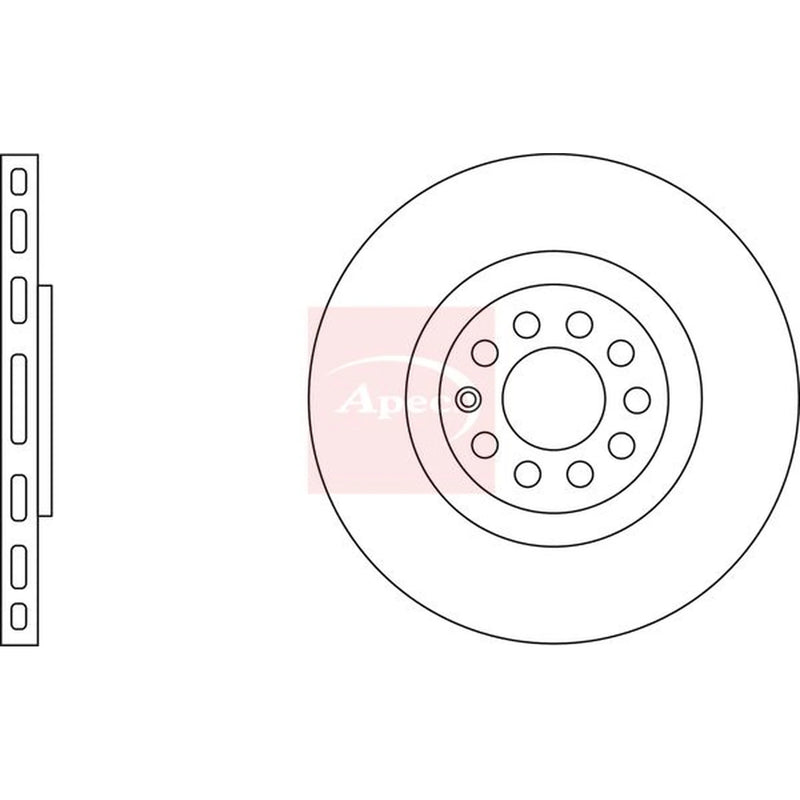 Apec 2 x Vented Front Brake Discs DSK2031