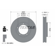 Textar 2 x Vented Front Brake Discs 92281703