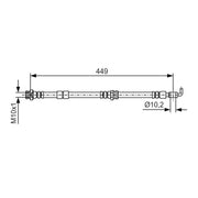Bosch Brake Hydraulic Hose Line Front 1 987 481 722