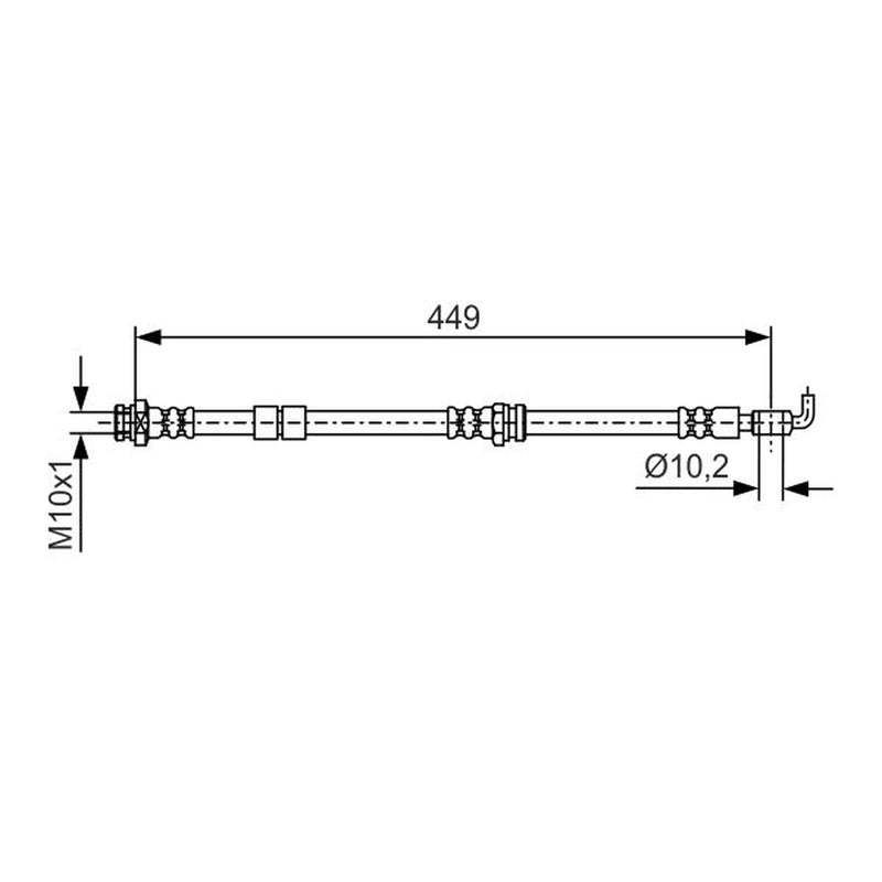 Bosch Brake Hydraulic Hose Line Front 1 987 481 722