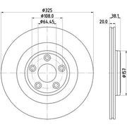 Mintex 2 x Vented Rear Brake Discs MDC2955C