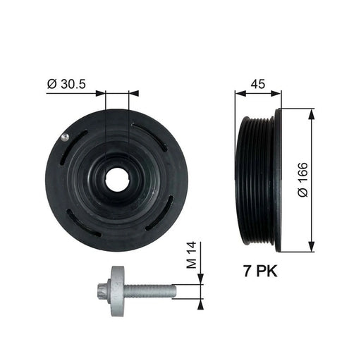 Gates Crank Shaft Belt Pulley TVD1054A