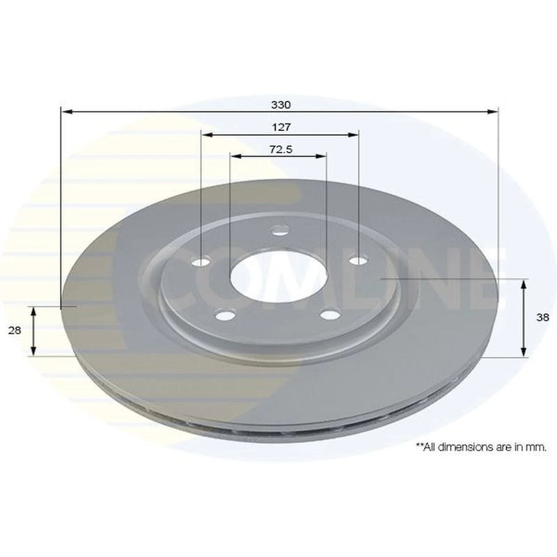 Comline 2 x Front Brake Discs ADC2822V