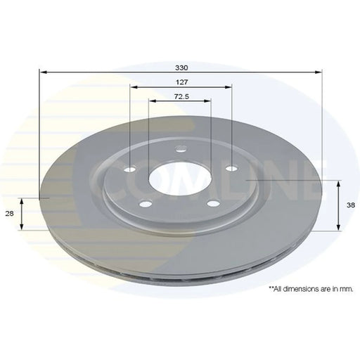 Comline 2 x Front Brake Discs ADC2822V