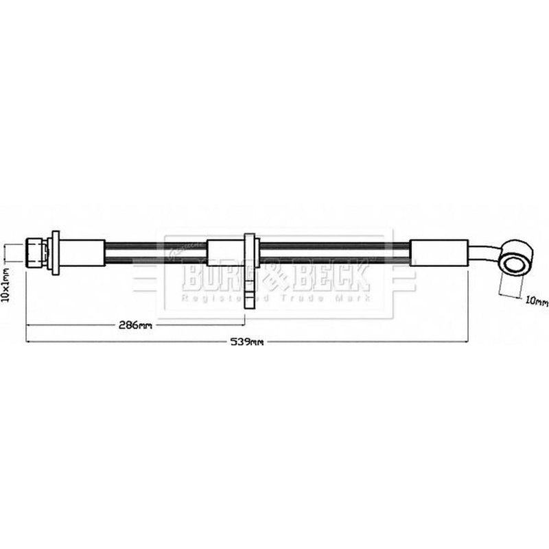 Borg & Beck Brake Hydraulic Hose Line Front Left BBH8163