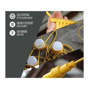 Lighthouse LED Festoon Lights 22M 10 Bulbs 110V - HI-22LED-B