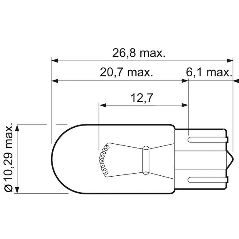Valeo 10 x Indicator Turn Signal Bulb W2.1x9.5d 12V 5W 032211