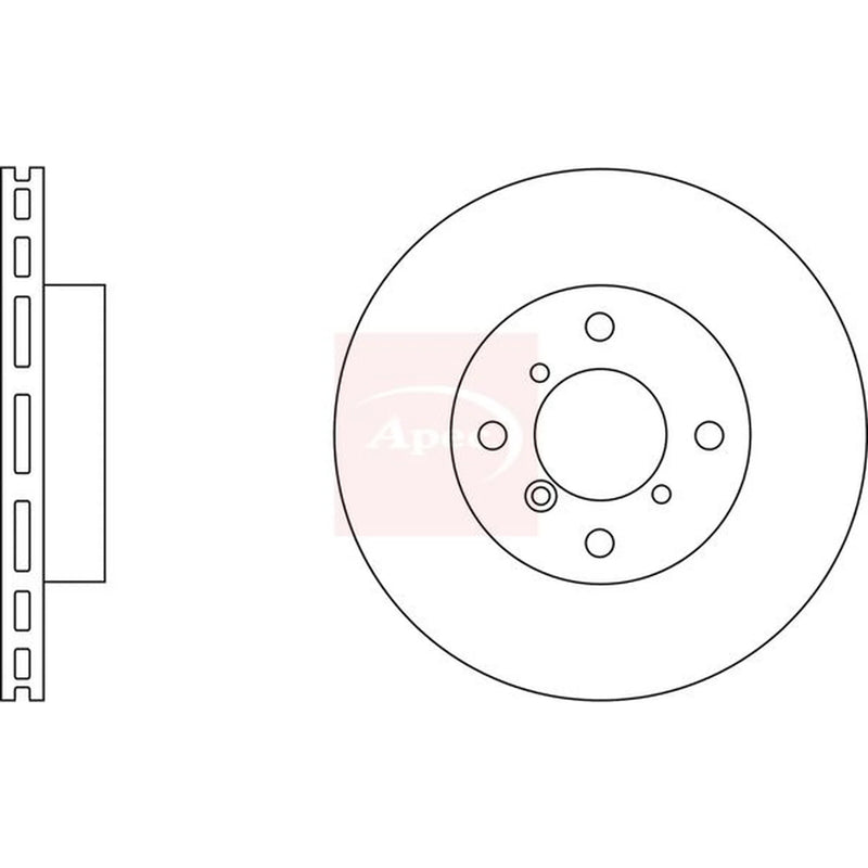 Apec 2 x Vented Front Brake Discs DSK2073