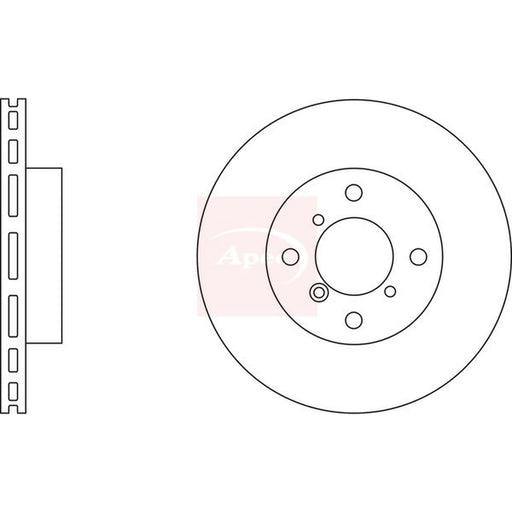 Apec 2 x Vented Front Brake Discs DSK2073