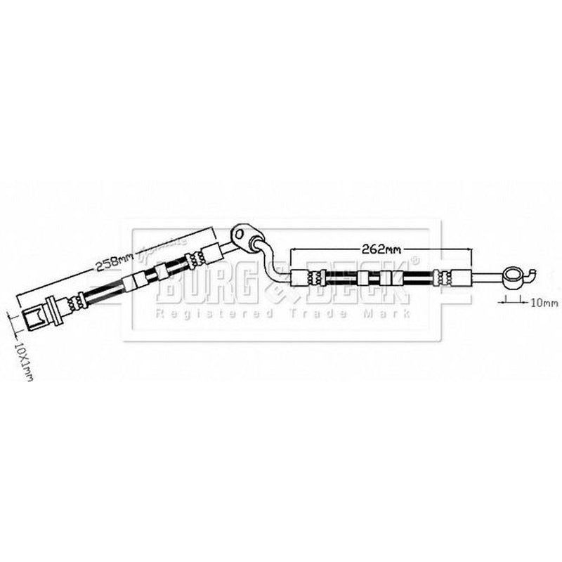 Borg & Beck Brake Hydraulic Hose Line Front Left BBH8415