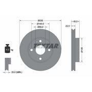 Textar 2 x Vented Front Brake Discs 92071500