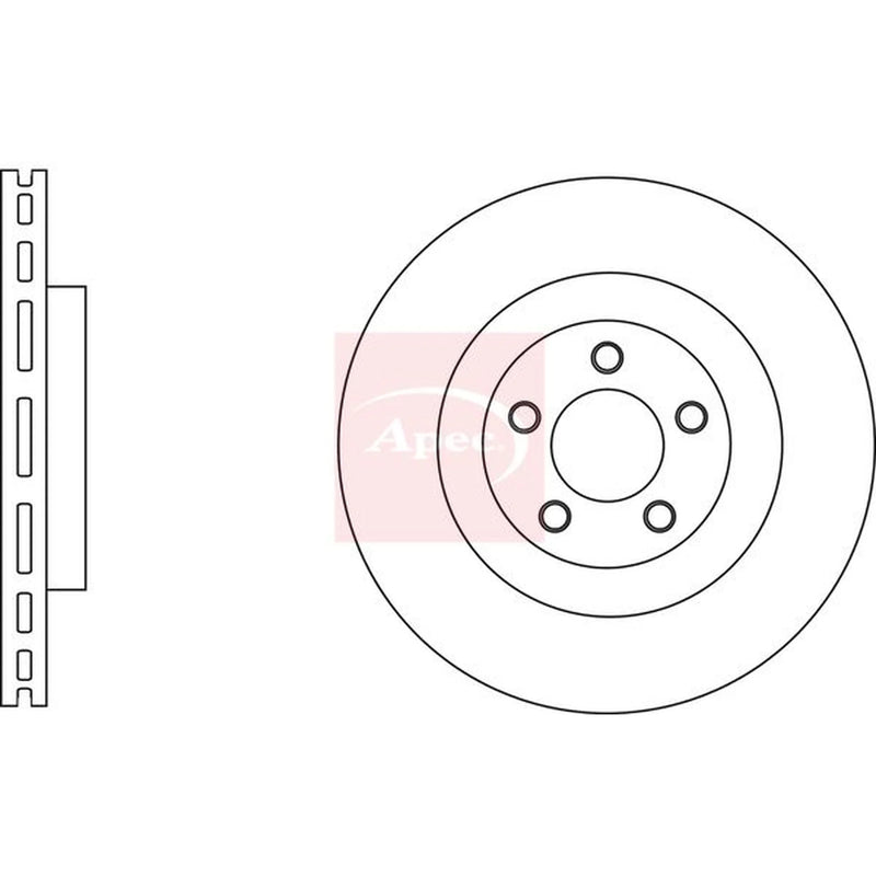 Apec 2 x Vented Front Brake Discs DSK2632