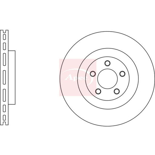 Apec 2 x Vented Front Brake Discs DSK2632