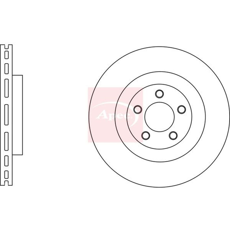 Apec 2 x Vented Front Brake Discs DSK2632