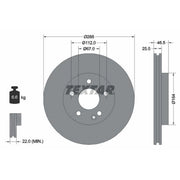 Textar 2 x Vented Front Brake Discs 92287705