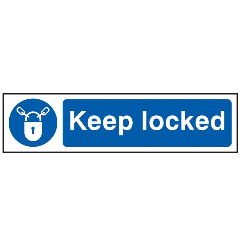 Scan Keep Locked - PVC Sign 200 x 50mm - 5011
