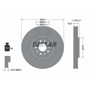 Textar 2 x Vented Front Brake Discs 92118100