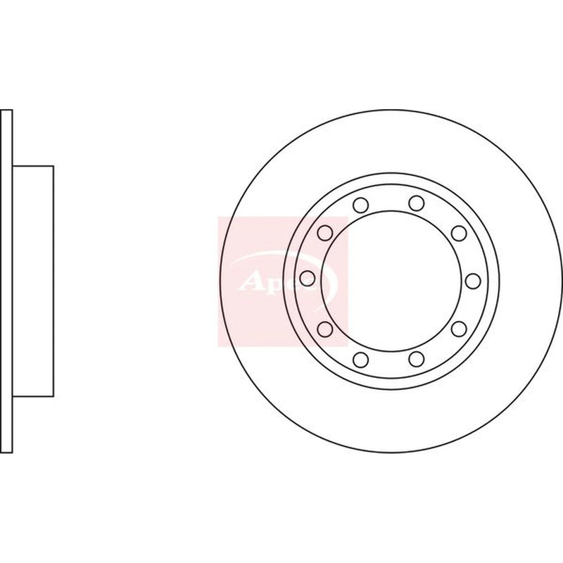 Apec 2 x Solid Rear Brake Discs DSK2959