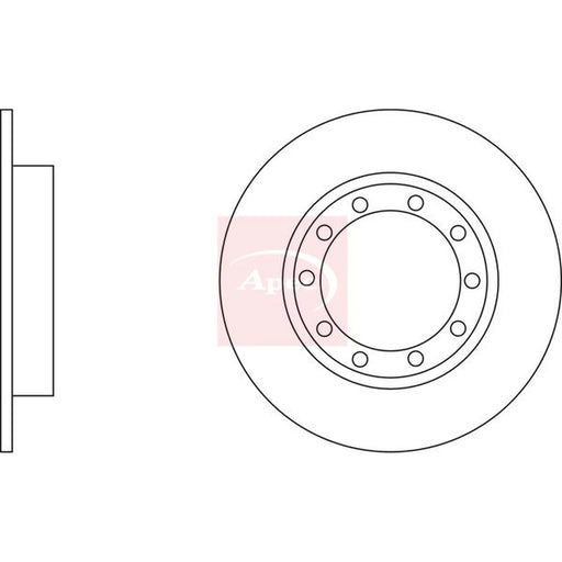 Apec 2 x Solid Rear Brake Discs DSK2959