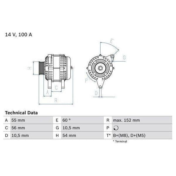 Bosch Reman Alternator 4728 0986047280 Bosch  - Town Parts