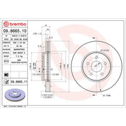 Brembo 2 x Front Brake Discs 09.8665.11