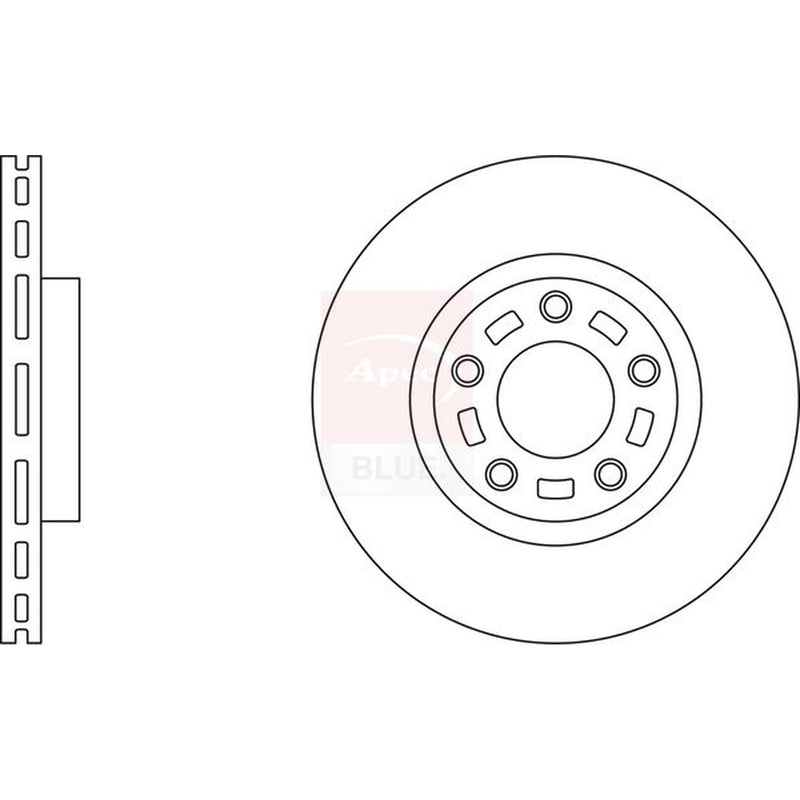 Apec 2 x Vented Front Brake Discs SDK6287