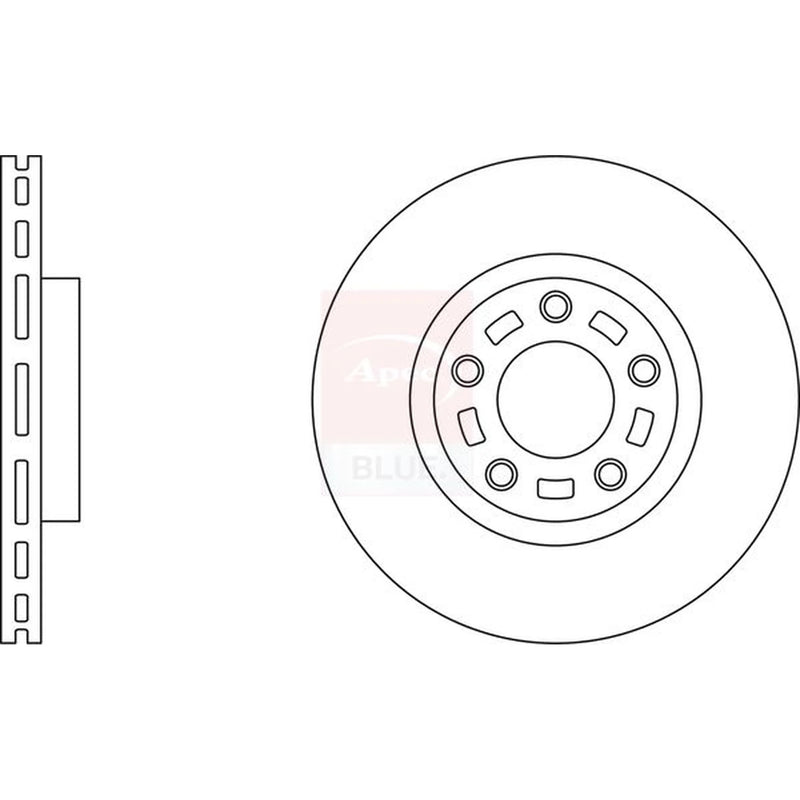 Apec 2 x Vented Front Brake Discs SDK6287