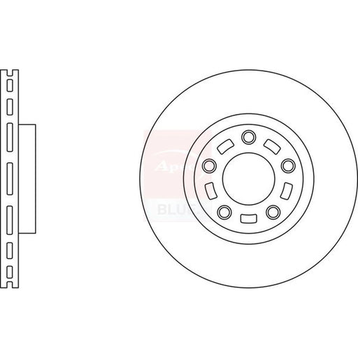 Apec 2 x Vented Front Brake Discs SDK6287