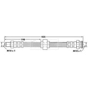 Borg & Beck Brake Hydraulic Hose Line Front Left BBH6066