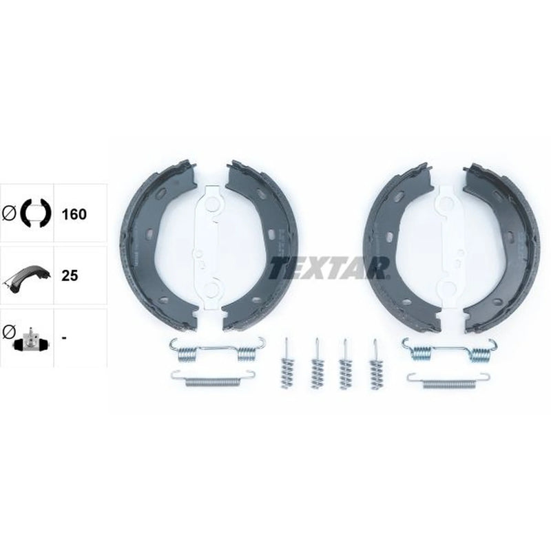 Textar 4 x Parking Brake Shoe Set 91025900