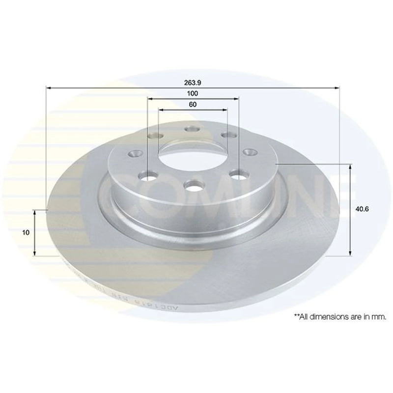 Comline 2 x Solid Rear Brake Discs ADC1818