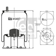Febi Air Suspension Bellow 258mm Rear 45487