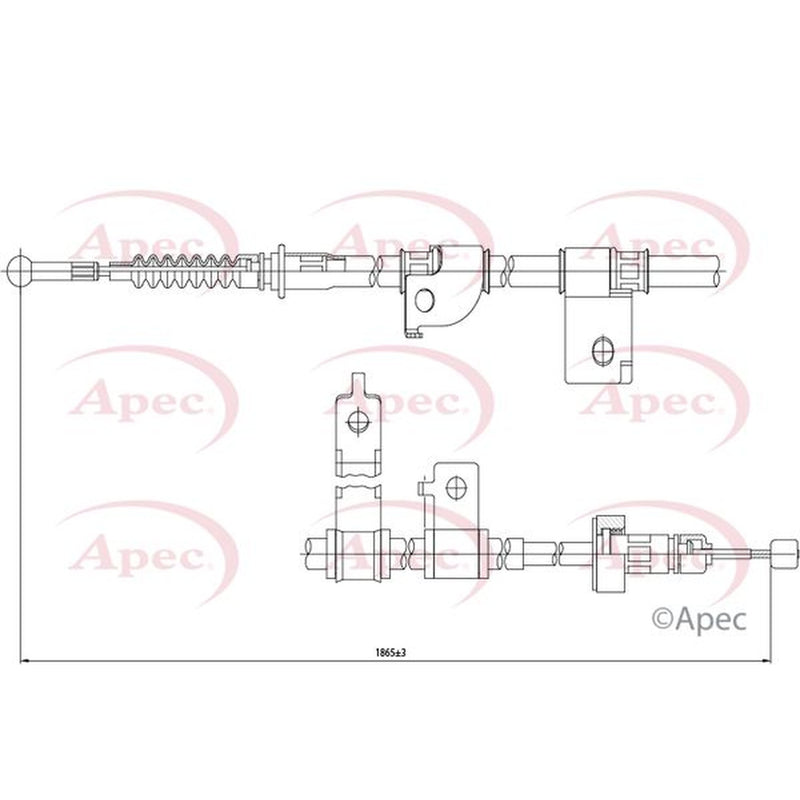 Apec Handbrake Cable Left Rear CAB1515