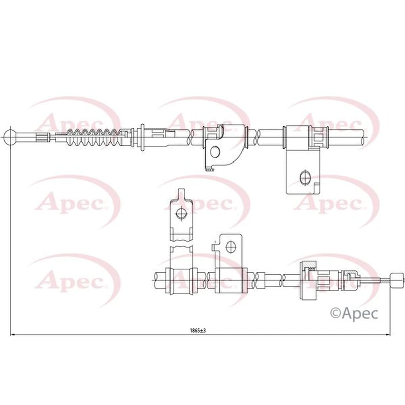 Apec Handbrake Cable Left Rear CAB1515