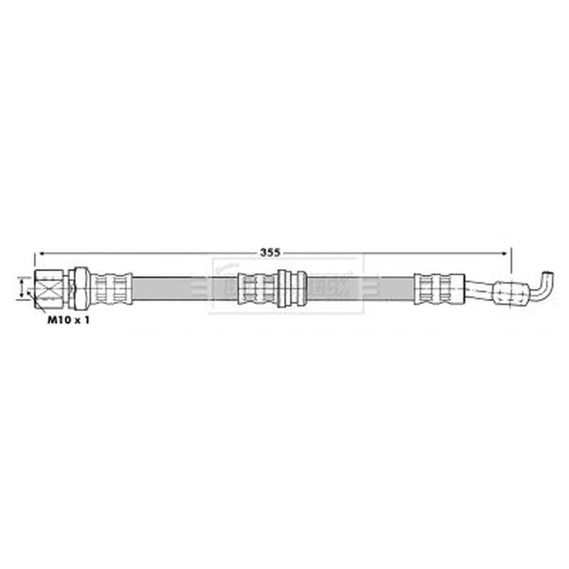 Borg & Beck Brake Hydraulic Hose Line Rear BBH6947
