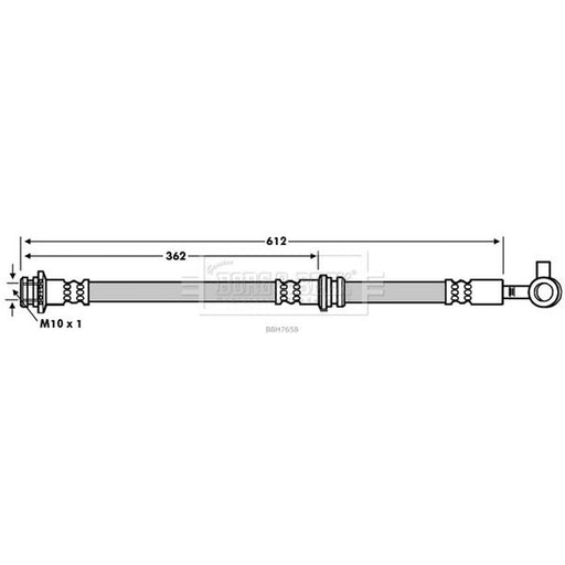 Borg & Beck Brake Hydraulic Hose Line Front Right BBH7658