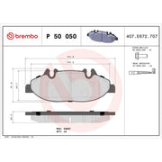 Brembo 4 x Front Brake Pad Set P50050
