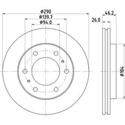DON 2 x Front Brake Discs PCD18812