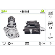 Valeo Starter Motor 12V 1.4kW 9 Teeth 438488