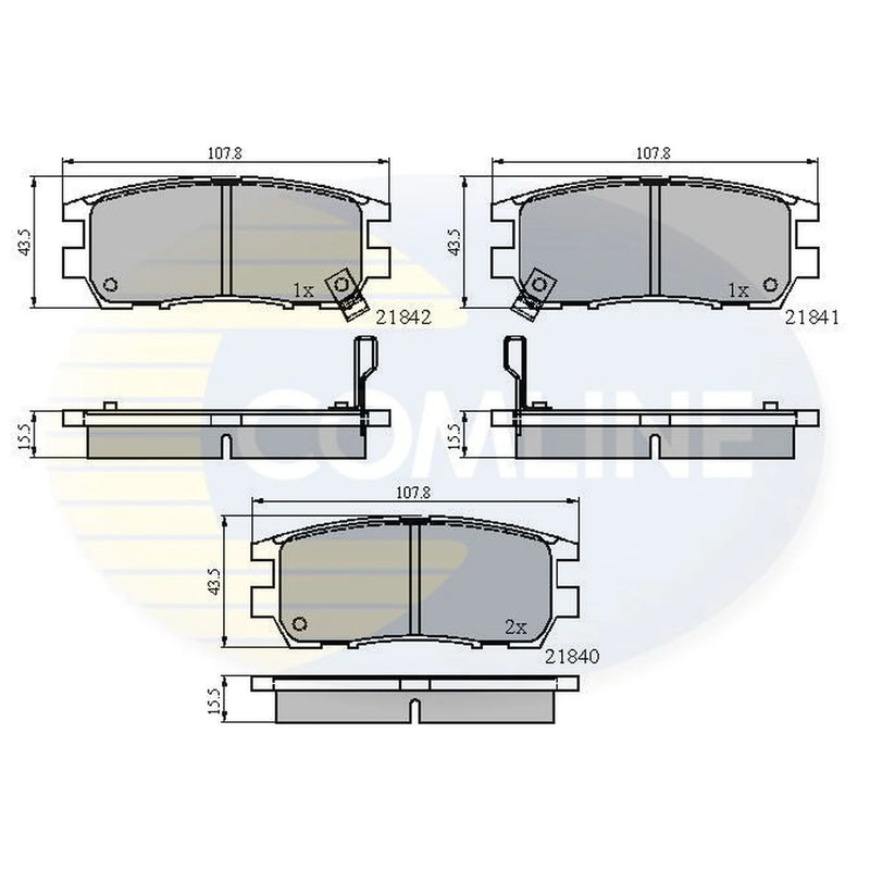Comline 4 x Rear Brake Pad Set CBP3233