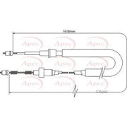 Apec Handbrake Cable Left Rear CAB1411