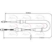 Apec Handbrake Cable Left Rear CAB1411