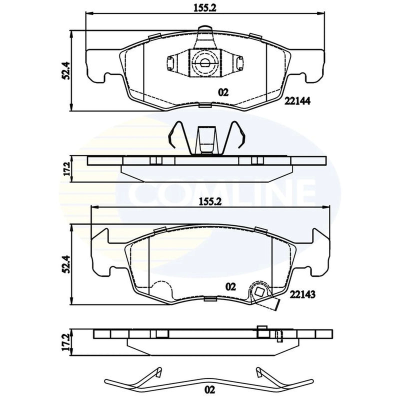 Comline 4 x Front Brake Pad Set CBP32301