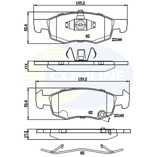 Comline 4 x Front Brake Pad Set CBP32301