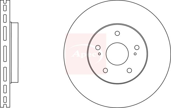 Apec 2 x Brake Disc Set Vented