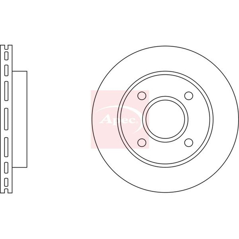 Apec 2 x Vented Front Brake Discs DSK208