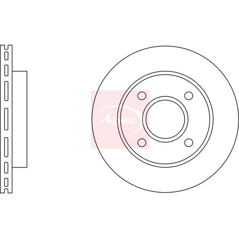 Apec 2 x Vented Front Brake Discs DSK208