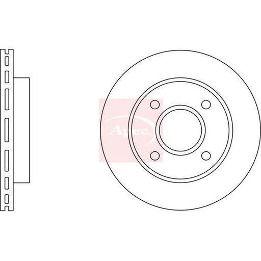 Apec 2 x Vented Front Brake Discs DSK208